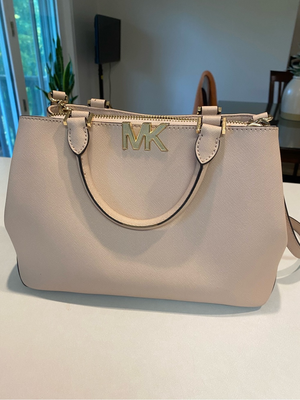 MICHAELS KORS FLORENCE SATCHEL CROSSBODY STRAP GOLD HARDWARE BAG BALLET PINK